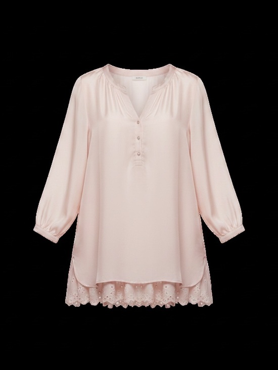 Soft Surroundings Tops - Soft Surroundings Cotton Silk Blush/Pink Tunic Eylet Embroidered Hem Medium